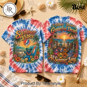 Grateful Dead Dancing Bears Summer Vibes Retro Psychedelic Tie Dye T-Shirt