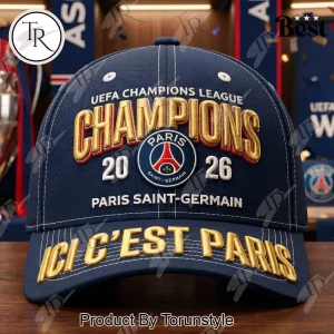 Paris Saint-Germain UEFA Champions League 2026 Premium 3D Embroidered Baseball Cap