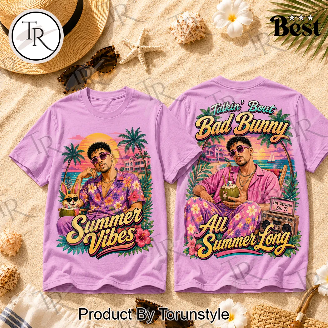 Bad Bunny Un Verano Sin Ti Retro Beach Graphic T-Shirt Bad Bunny Un Verano Sin Ti Retro Beach Graphic T-Shirt