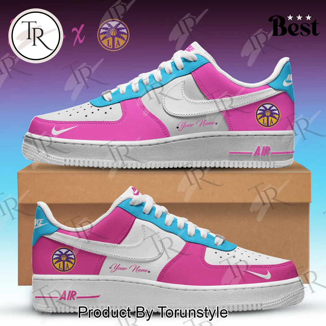 Barbie x LA Sparks Nike Air Force 1 Low Personalized Pink & Blue Air Force 1 Sneakers Barbie x LA Sparks Nike Air Force 1 Low Personalized Pink & Blue Air Force 1 Sneakers