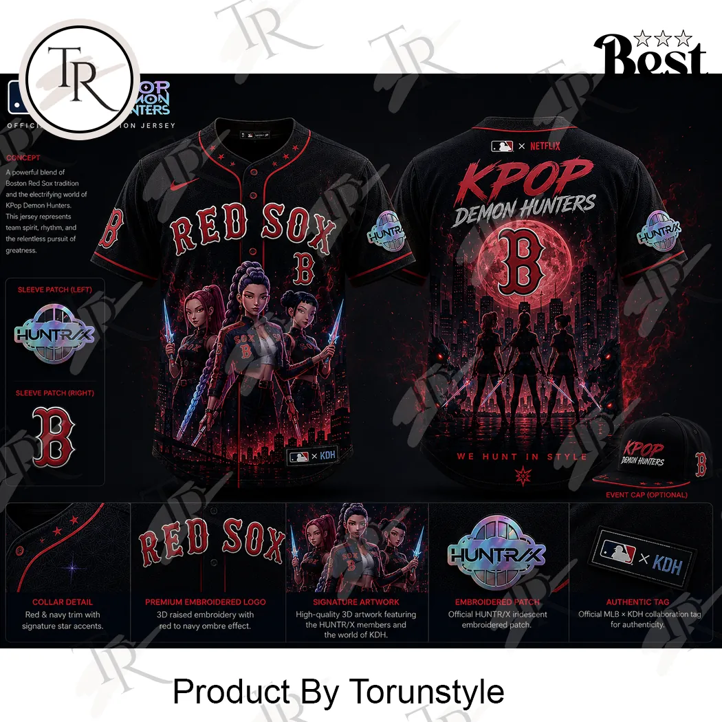 Boston Red Sox K-Pop Demon Hunters 2026 Special Edition Embroidered Baseball Jersey Boston Red Sox K-Pop Demon Hunters 2026 Special Edition Embroidered Baseball Jersey