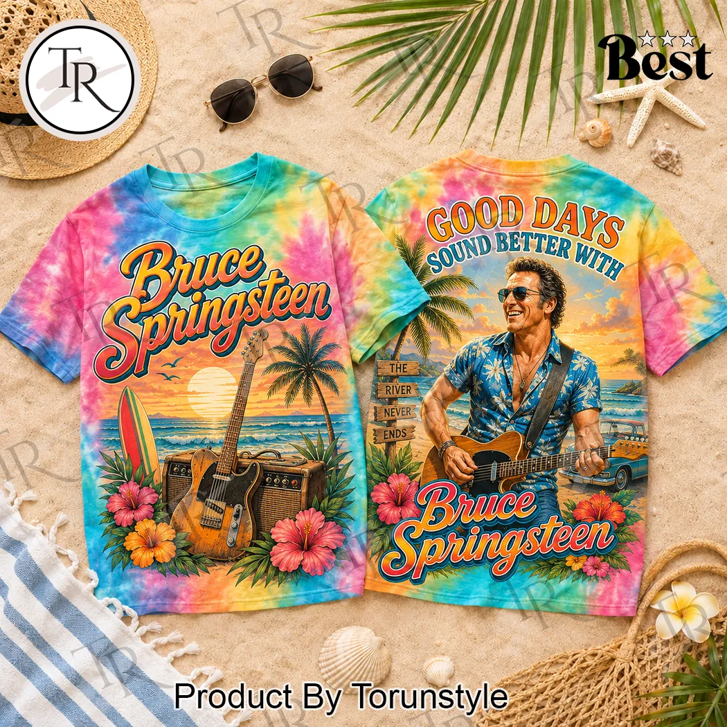 Bruce Springsteen Retro Tie Dye Summer Vibes Graphic T-Shirt Bruce Springsteen Retro Tie Dye Summer Vibes Graphic T-Shirt