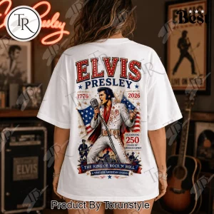 Elvis Presley America 250th Anniversary Patriotic King of Rock Vintage Graphic T-Shirt