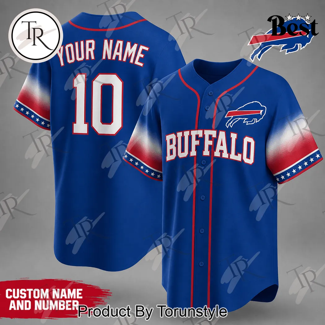 Buffalo Bills NFL Personalized Custom Name Number Baseball Jersey Buffalo Bills NFL Personalized Custom Name Number Baseball Jersey