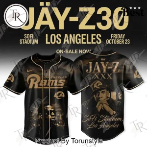 JAY-Z Los Angeles Rams Limited Edition Black Gold Baseball Jersey