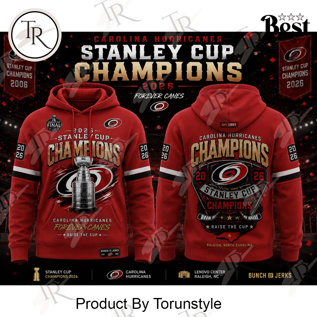 Carolina Hurricanes 2026 Stanley Cup Champions Commemorative Graphic Red Pullover Hoodie Carolina Hurricanes 2026 Stanley Cup Champions Commemorative Graphic Red Pullover Hoodie