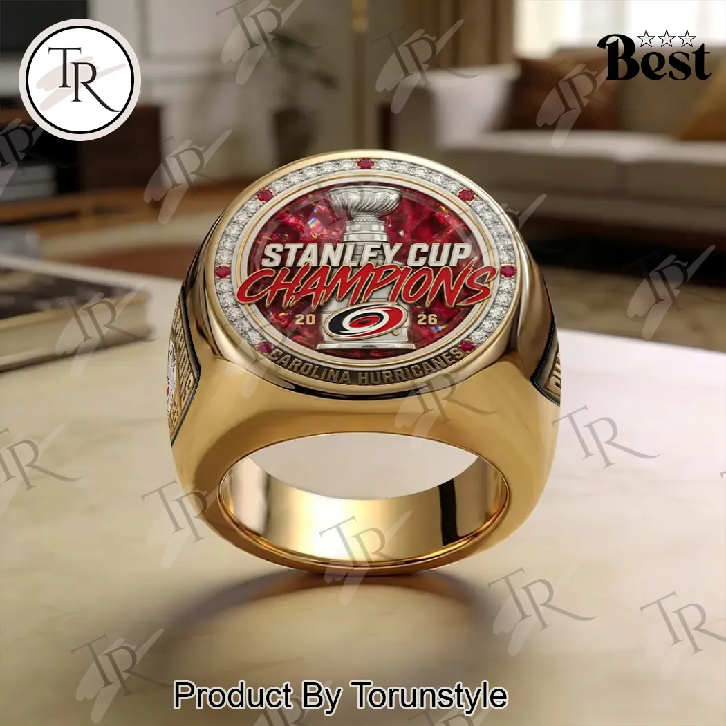 Carolina Hurricanes 2026 Stanley Cup Champions Premium Gold Commemorative Ring Carolina Hurricanes 2026 Stanley Cup Champions Premium Gold Commemorative Ring