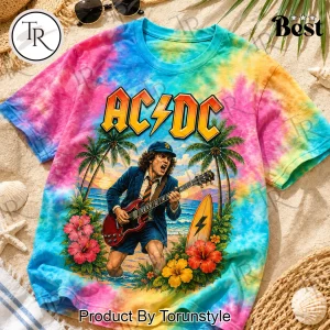 Retro AC/DC Good Days Sound Better Summer Beach Tie Dye Graphic T-Shirt