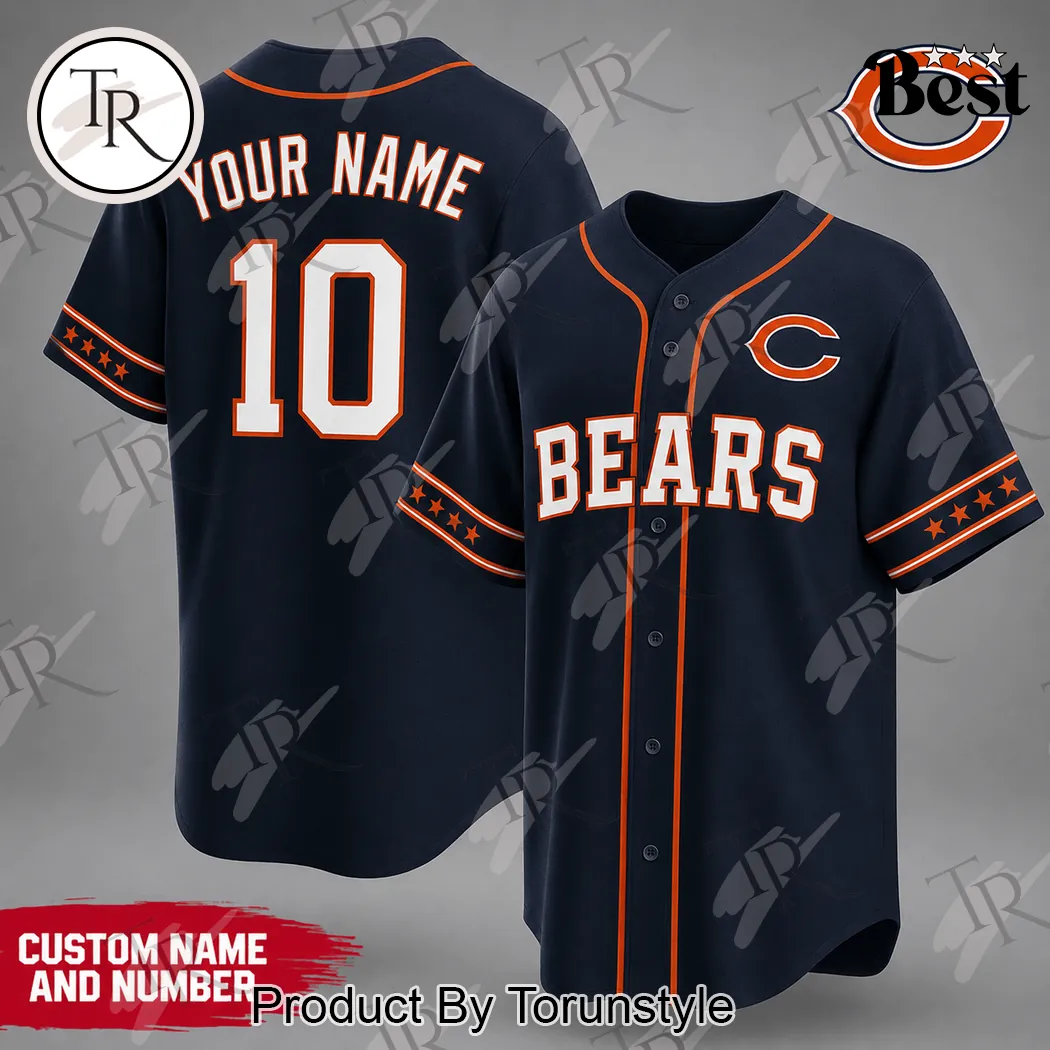 Chicago Bears Premium Personalized Custom Baseball Jersey Chicago Bears Premium Personalized Custom Baseball Jersey