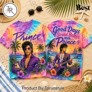Prince Good Days Sound Better Summer Vibes Tie Dye Graphic T-Shirt Prince Good Days Sound Better Summer Vibes Tie Dye Graphic T-Shirt