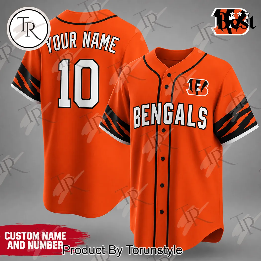 Cincinnati Bengals NFL Custom Name Number Personalized Baseball Jersey Cincinnati Bengals NFL Custom Name Number Personalized Baseball Jersey