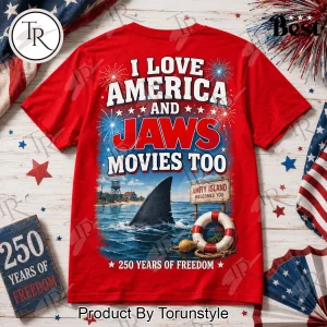 Jaws Movie America 250 Patriotic 250 Years Freedom T-Shirt