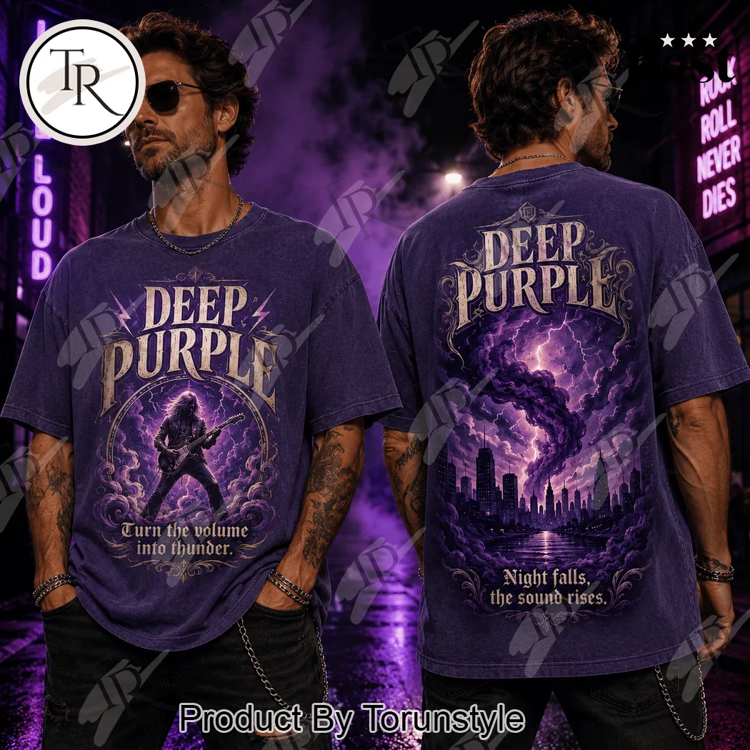 Deep Purple Classic Rock Band Vintage Mineral Wash Graphic T-Shirt Deep Purple Classic Rock Band Vintage Mineral Wash Graphic T-Shirt