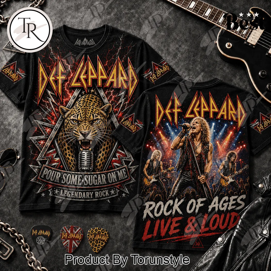 Def Leppard Pour Some Sugar On Me Classic Rock Graphic T-Shirt Def Leppard Pour Some Sugar On Me Classic Rock Graphic T-Shirt