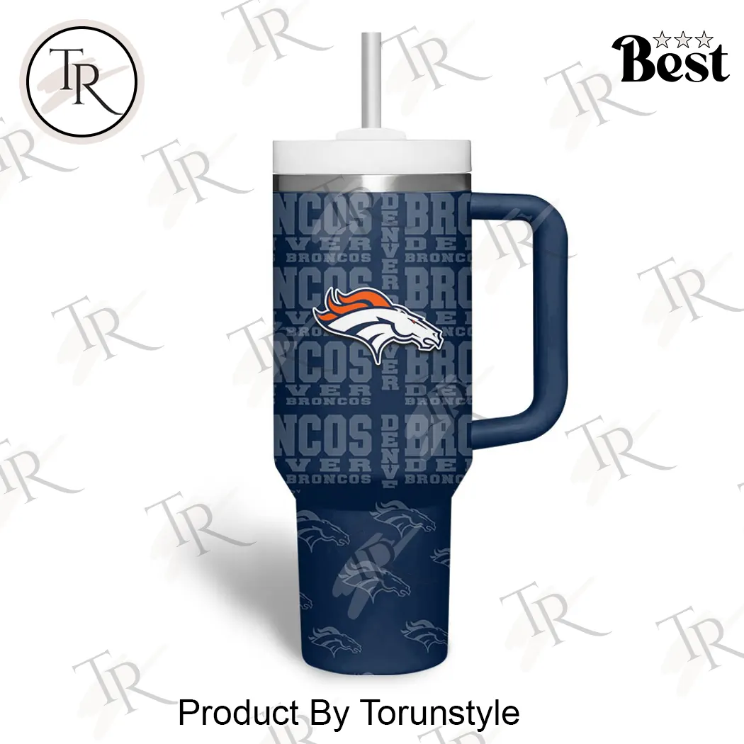 Denver Broncos Custom Team Spirit Stainless Steel Insulated with Handle and Straw 40oz Tumbler Denver Broncos Custom Team Spirit Stainless Steel Insulated with Handle and Straw 40oz Tumbler