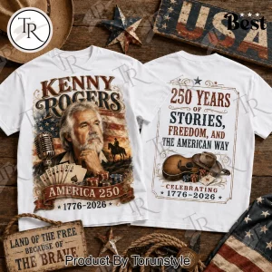 Kenny Rogers America 250 Years Commemorative Vintage Patriotic Country Music Graphic T-Shirt