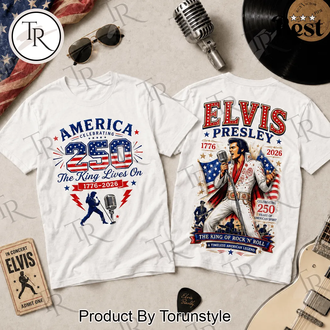 Elvis Presley America 250th Anniversary Patriotic King of Rock Vintage Graphic T-Shirt Elvis Presley America 250th Anniversary Patriotic King of Rock Vintage Graphic T-Shirt
