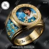 Prince Purple Rain 3D Engraved Symbol Ring Prince Purple Rain 3D Engraved Symbol Ring