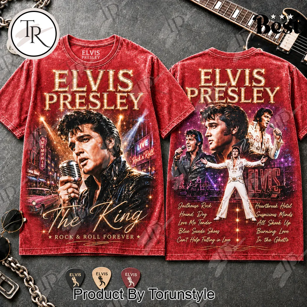 Elvis Presley The King of Rock and Roll Vintage Retro Tribute T-Shirt Elvis Presley The King of Rock and Roll Vintage Retro Tribute T-Shirt