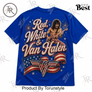 Van Halen Red White and Blue Patriotic Vintage Classic Rock Graphic T-Shirt