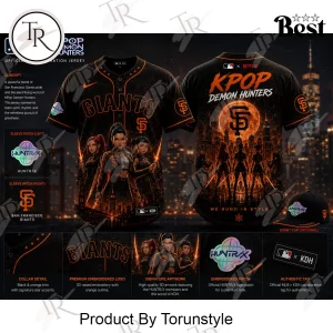 San Francisco Giants x KPop Demon Hunters 2026 Special Edition Black Orange Baseball Jersey