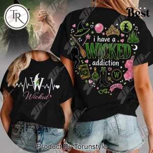 Wicked Musical Elphaba Glinda Heartbeat Graphic 3D T-Shirt