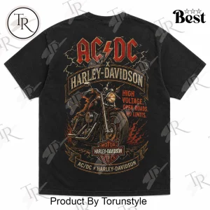 AC/DC Vintage Rock Band Retro Biker Graphic T-Shirt