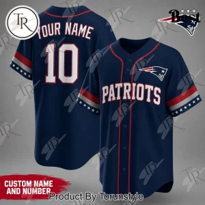 New England Patriots NFL Personalized Custom Name Number Fan Baseball Jersey