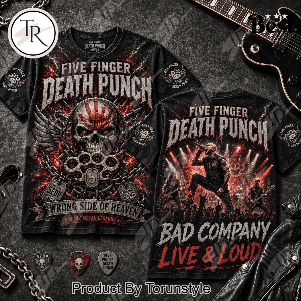 Five Finger Death Punch 3D Skull Live Performance Heavy Metal T-Shirt Five Finger Death Punch 3D Skull Live Performance Heavy Metal T-Shirt