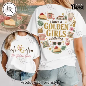 Retro Golden Girls Heartbeat Cheesecake Addiction Graphic T-Shirt