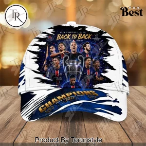 Paris Saint-Germain PSG Champions of Europe Back to Back Commemorative Classic Cap Paris Saint-Germain PSG Champions of Europe Back to Back Commemorative Classic Cap