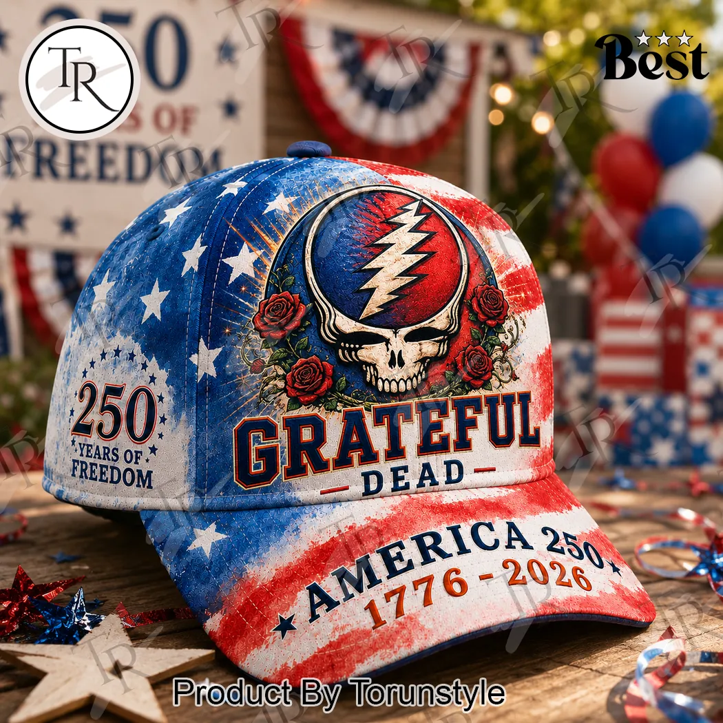 Grateful Dead 250 Years of Freedom USA Flag Skull and Roses Classic Cap Grateful Dead 250 Years of Freedom USA Flag Skull and Roses Classic Cap