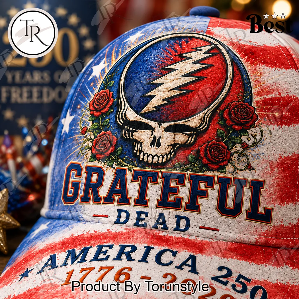 Grateful Dead 250 Years of Freedom USA Flag Skull and Roses Classic Cap Grateful Dead 250 Years of Freedom USA Flag Skull and Roses Classic Cap