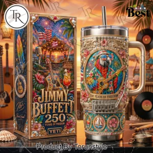 Jimmy Buffett Margaritaville 250 Years of Freedom Yeti 40oz Tumbler