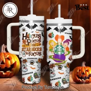 Hocus Pocus Sanderson Sisters Starbucks I Need Coffee To Focus Halloween 40oz  Tumbler