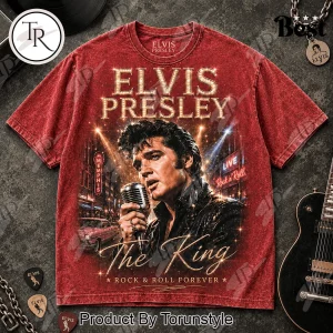 Elvis Presley The King of Rock and Roll Vintage Retro Tribute T-Shirt