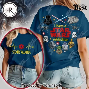Star Wars Addiction Heartbeat Funny Sci-Fi Fan Graphic T-Shirt