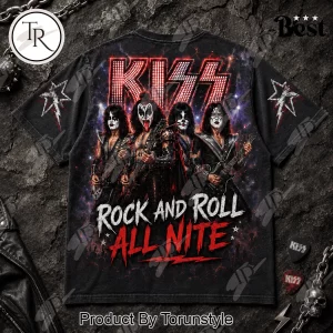 KISS Band Members Portrait Classic Rock Concert Style Graphic T-Shirt