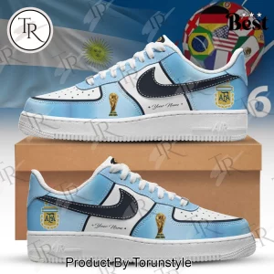 Argentina Soccer World Cup 2026 Limited Edition Custom Name Air Force 1 Sneakers