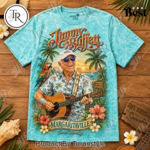 Jimmy Buffett Tribute Premium All Over Print Tropical Hawaiian Style T-Shirt