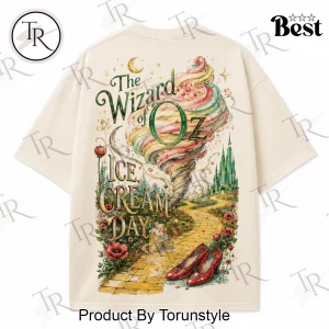 Retro The Wizard of Oz Ice Cream Day Graphic Oversized T-Shirt