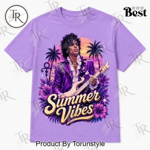 Prince Purple Rain Retro Tribute Summer Vibes Graphic T-Shirt