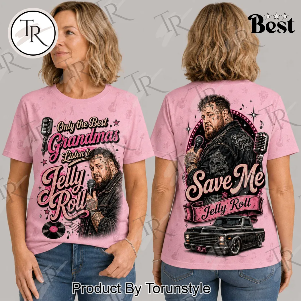 Jelly Roll Only The Best Grandmas Listen To Retro Pink Country Music Graphic T-Shirt Jelly Roll Only The Best Grandmas Listen To Retro Pink Country Music Graphic T-Shirt