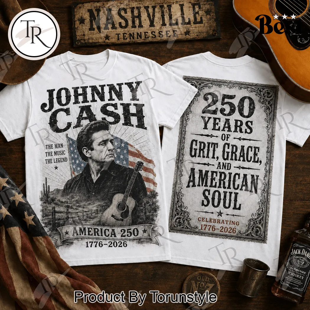 Johnny Cash America 250 Years of Grit Grace and American Soul Vintage Patriotic T-Shirt Johnny Cash America 250 Years of Grit Grace and American Soul Vintage Patriotic T-Shirt