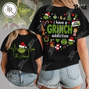 The Grinch Heartbeat and Grinch Addiction Funny Christmas Holiday T-Shirt