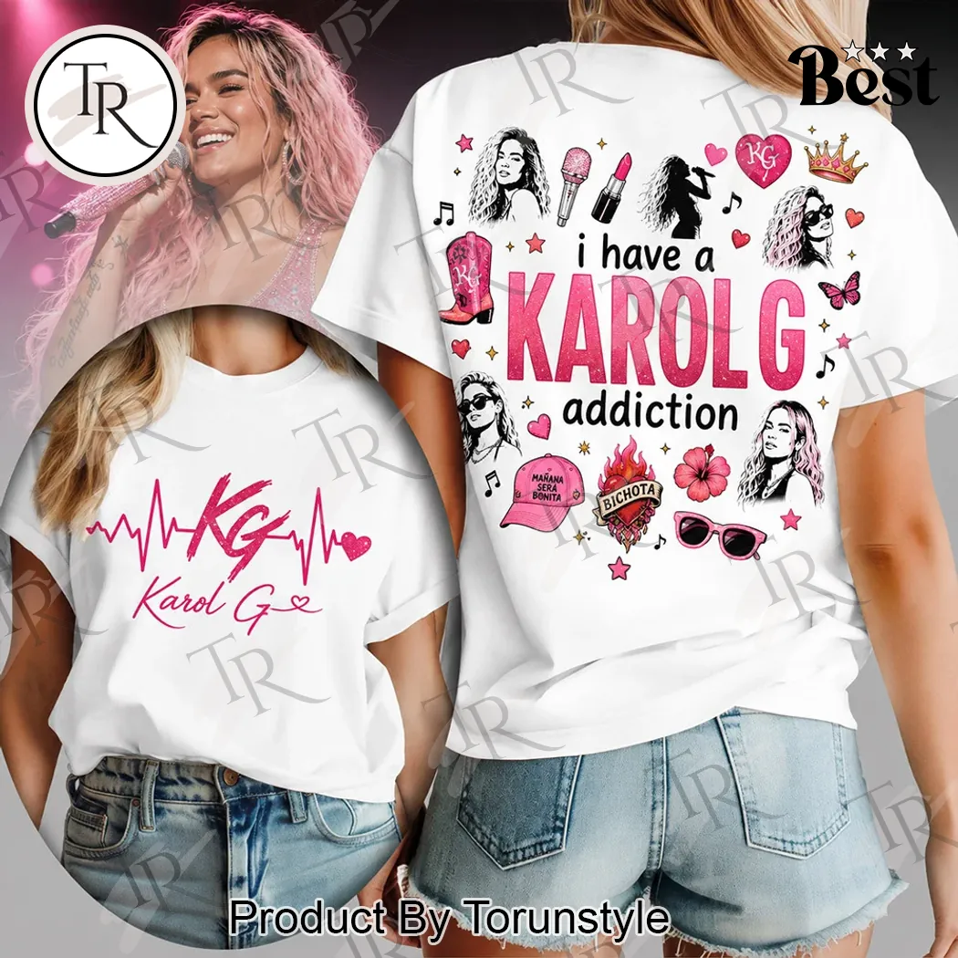 Karol G Bichota Mañana Será Bonita Fan Merch Pink Heartbeat Graphic T-Shirt Karol G Bichota Mañana Será Bonita Fan Merch Pink Heartbeat Graphic T-Shirt