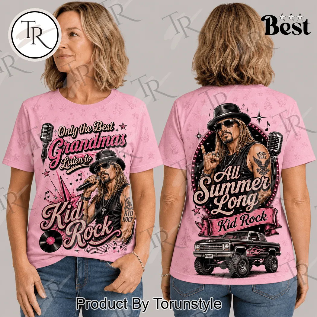 Kid Rock Only The Best Grandmas Listen To Kid Rock Pink Retro Music Graphic T-Shirt Kid Rock Only The Best Grandmas Listen To Kid Rock Pink Retro Music Graphic T-Shirt
