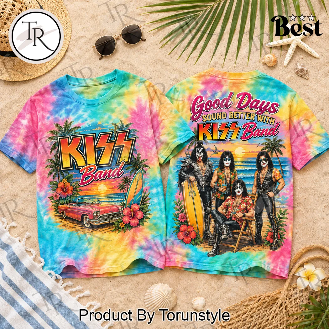 Kiss Band Good Days Summer Vibes Retro Colorful Graphic Tie Dye T-Shirt Kiss Band Good Days Summer Vibes Retro Colorful Graphic Tie Dye T-Shirt