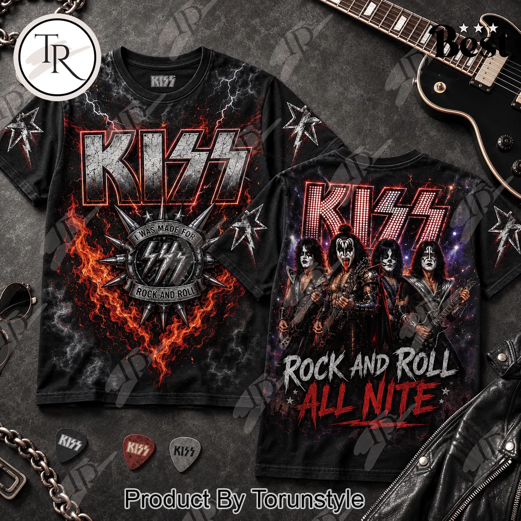 KISS Band Members Portrait Classic Rock Concert Style Graphic T-Shirt KISS Band Members Portrait Classic Rock Concert Style Graphic T-Shirt
