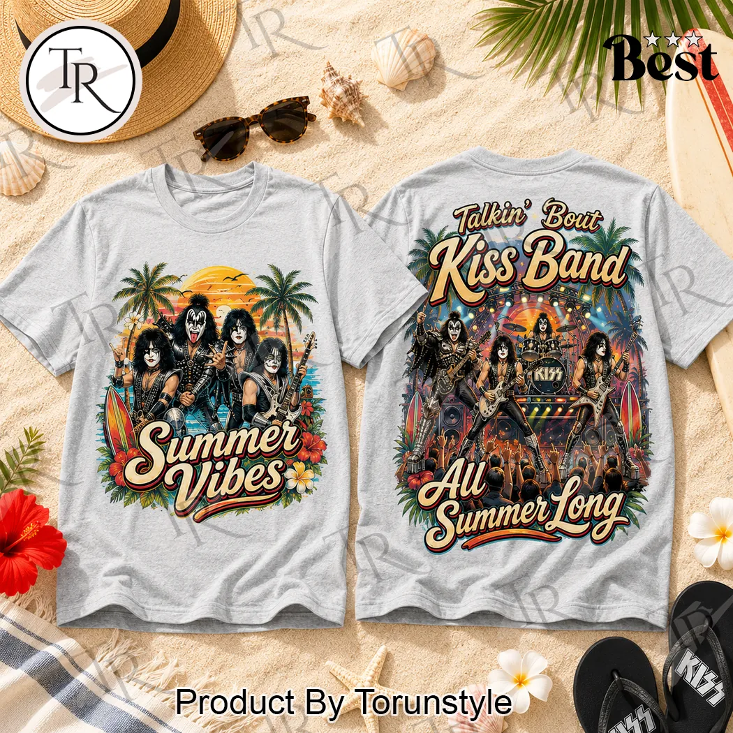KISS Band Summer Vibes Concert Graphic T-Shirt KISS Band Summer Vibes Concert Graphic T-Shirt